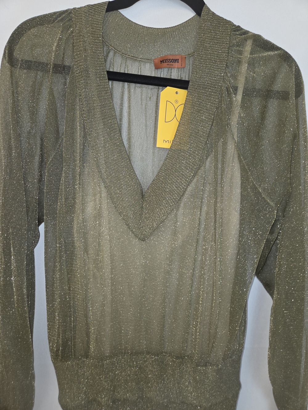 Missoni Olive Green Metallic Pleated Maxi Dress With Lurex Designer MSRP $4130 - Picture 11 of 16